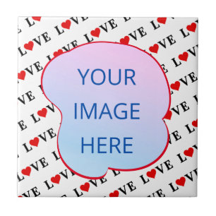 White LOVE Minimalist Ceramic Tile