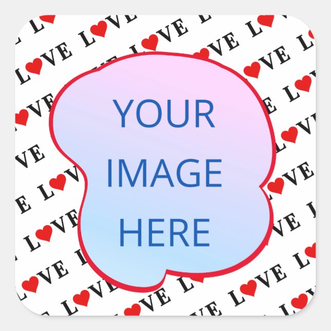 White LOVE Minimalist Square Sticker (Front)