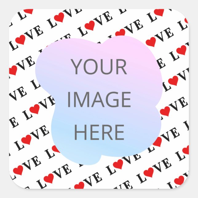 White LOVE Minimalist Square Sticker (Front)