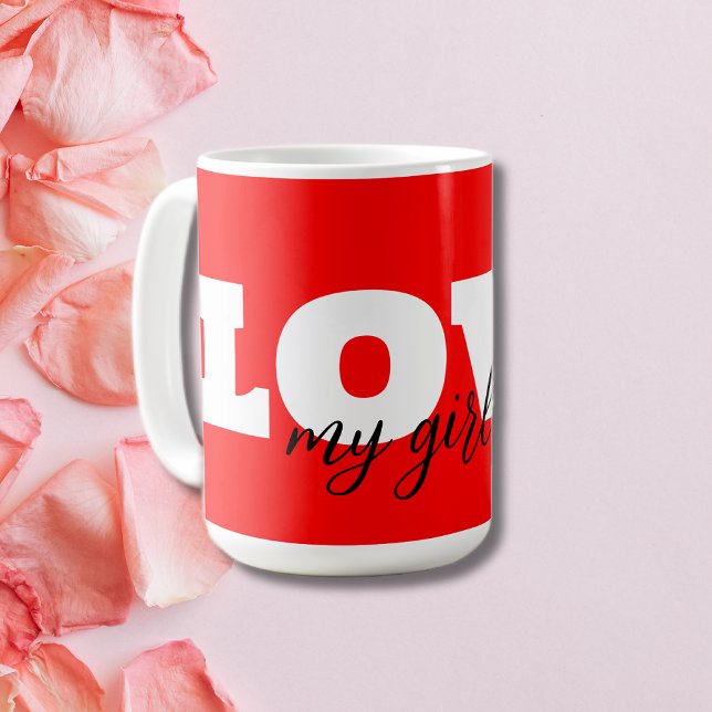 White LOVE Neon Red Valentine Coffee Mug (Creator Uploaded)
