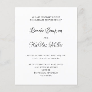 White | LOW COST Simple Elegant Minimal Wedding