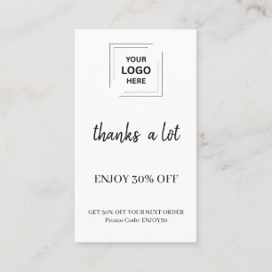White Loyalty Rewards Customer Appreciation Discount Card