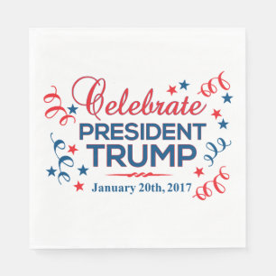 White Luncheon Paper Napkins Celebrate Trump
