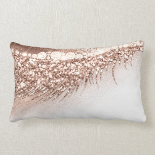 White Lux Makeup Artist Bride Lash Rose Gold Lumbar Cushion