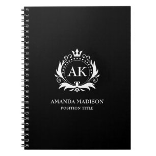 White Luxury Crown Monogram Notebook