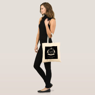White Luxury Crown Wedding Monogram Tote Bag