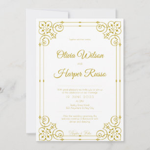white luxury wedding invitation