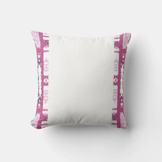 White Magenta Pink Ornamental Border Cushion