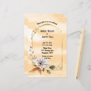 White Magnolia Blossom Gold Frame