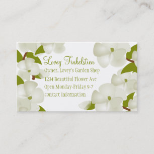 White Magnolia Blossoms Business Card