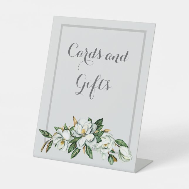 White Magnolia Bridal Shower Sign (Front)