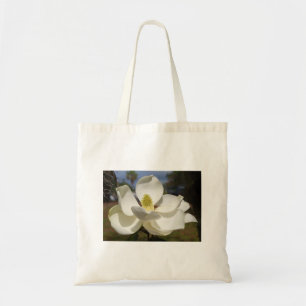 White Magnolia flower and a bee Tote Bag