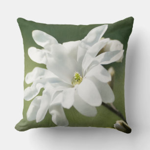 White Magnolia Flower Cushion