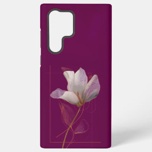 White Magnolia Gold Line Magenta Samsung Galaxy Case