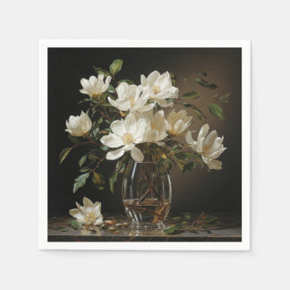 white magnolia napkin