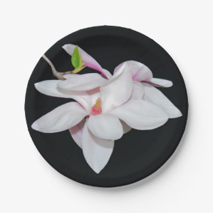White Magnolia Paper Plate