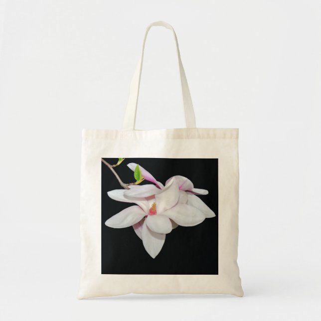 White Magnolia Tote Bag (Front)