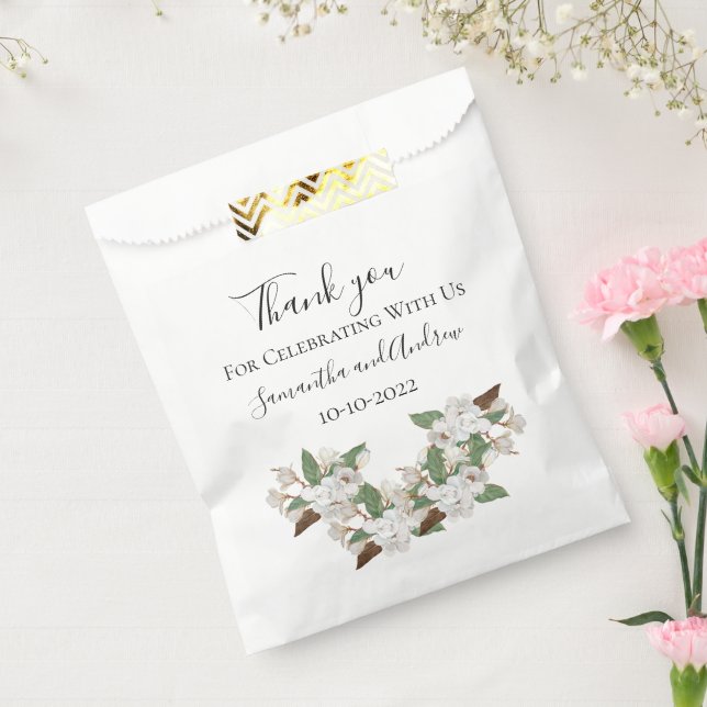 White Magnolias Elegant Classic Wedding Favour Bag (Sealed)