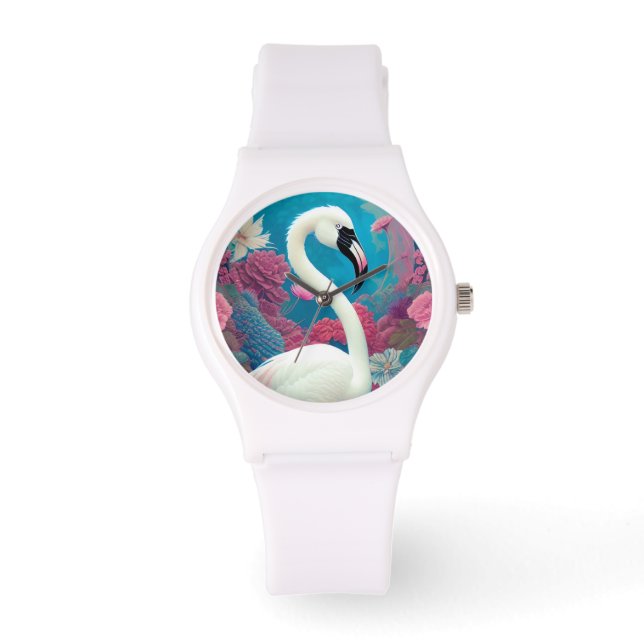 White majestic flamingo watch (Front)