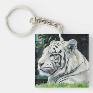 White Majesty – Resting Tiger Wildlife Key Ring