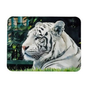 White Majesty – Resting Tiger Wildlife Magnet