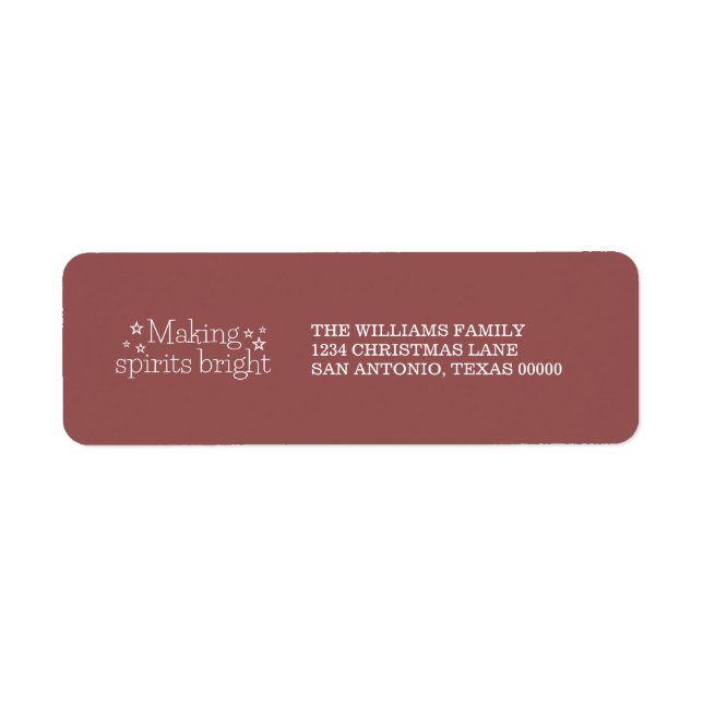 White Making Spirits Bright Holiday Address Labels (Front)