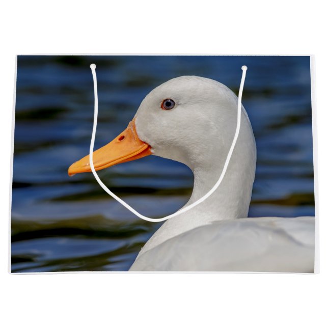 White Mallard Duck Large Gift Bag (Front)