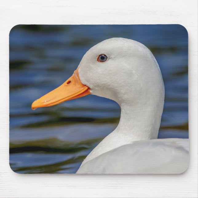 White Mallard Duck Mouse Pad (Front)
