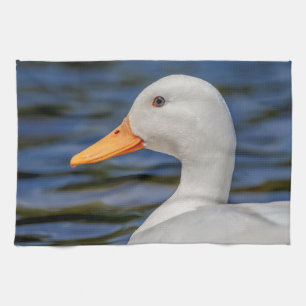White Mallard Duck Tea Towel