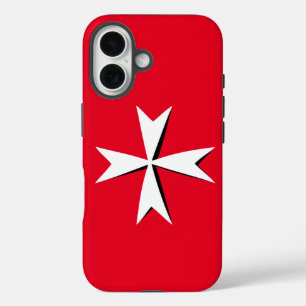 White Maltese Cross & Malta flag fashion symbol RD iPhone 16 Case