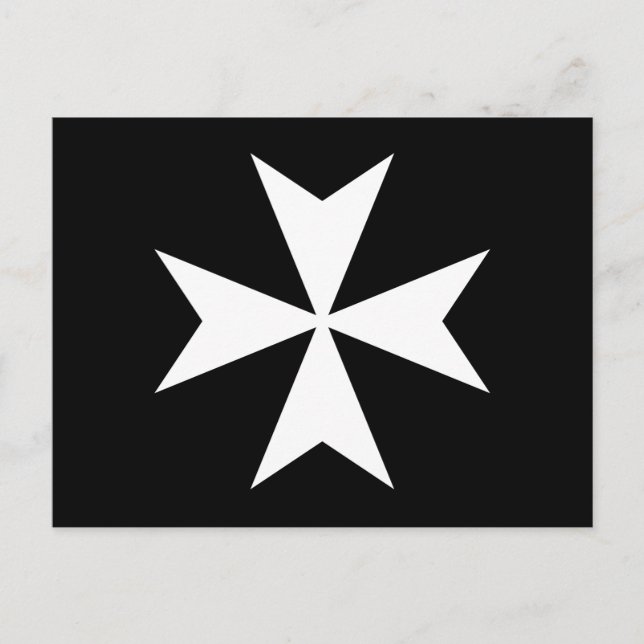 White Maltese Cross Postcard (Front)