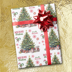White Maltese Dog Under the Christmas Tree Wrapping Paper