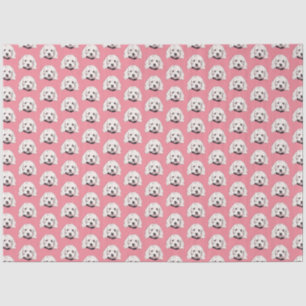 White Maltese Pooch Girly Pink Tissue Paper