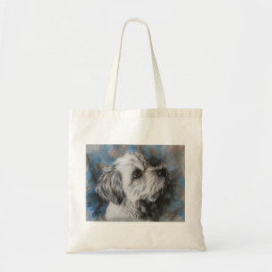 White Maltese/Shih Tzu fluffy dog Tote Bag