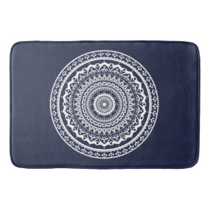 White Mandala Let the sea set you free Bath Mat