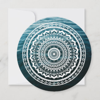 White Mandala Let the sea set you free Invitation