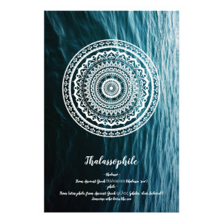 White Mandala Let the sea set you free Photo Print