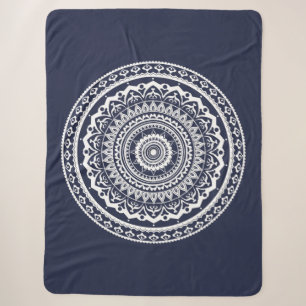 White Mandala Let the sea set you free Sherpa Blanket
