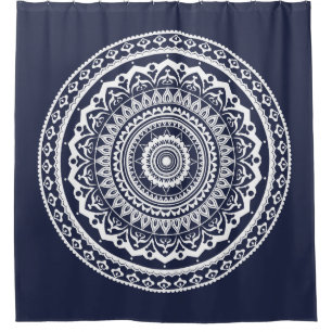 White Mandala Let the sea set you free Shower Curtain