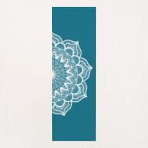 White Mandala on Blue Background