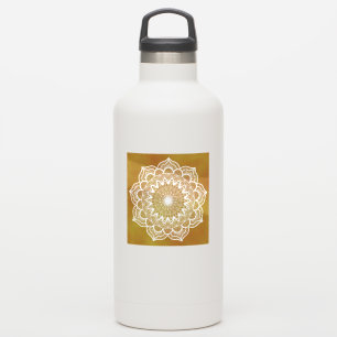 White Mandala on Gold Background