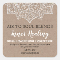 White Mandala On Kraft Blend Labels