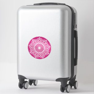 White Mandala on Pink Background