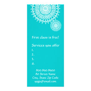 White Mandala On Tuquoise Rack Card