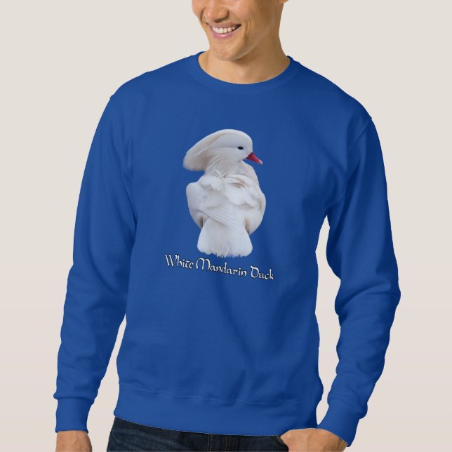 White Mandarin Duck Sweatshirt (Front)