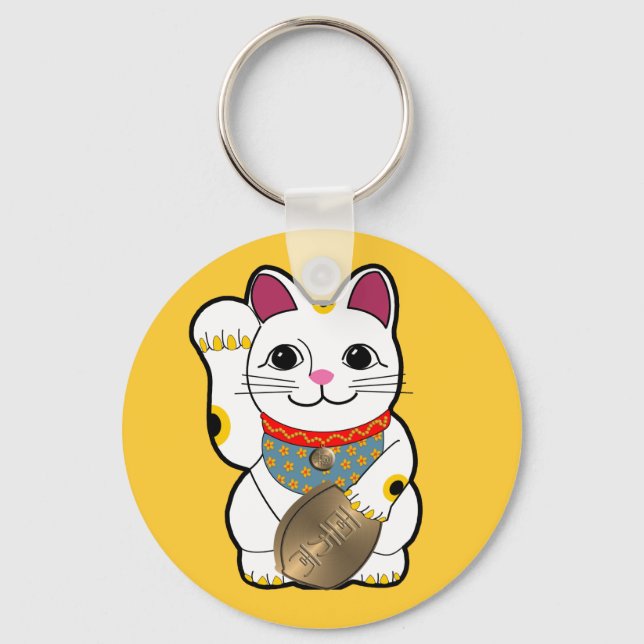 white_maneki key ring (Front)