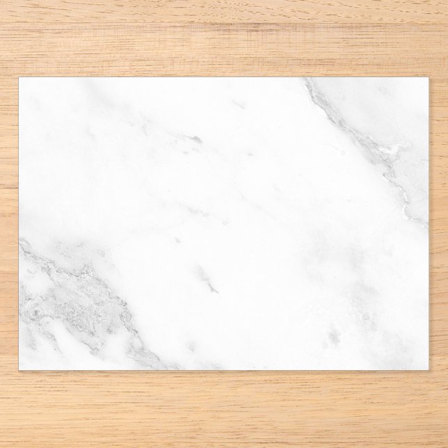 White Marble Acrylic Invitations (Front)