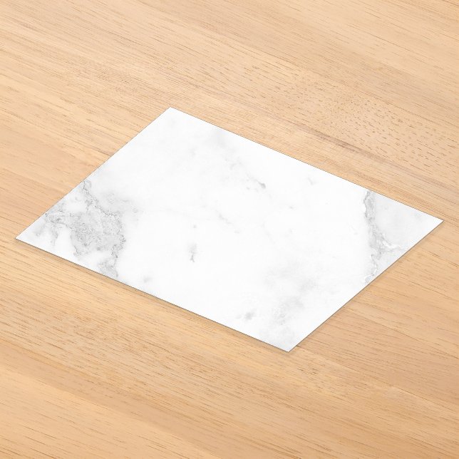 White Marble Acrylic Invitations (Laydown)