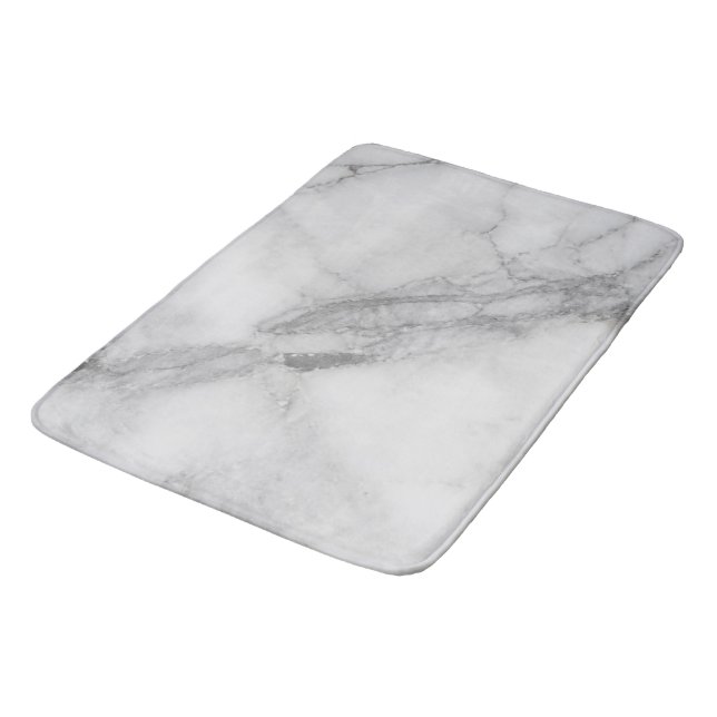 White Marble Bath Mat (Angled)