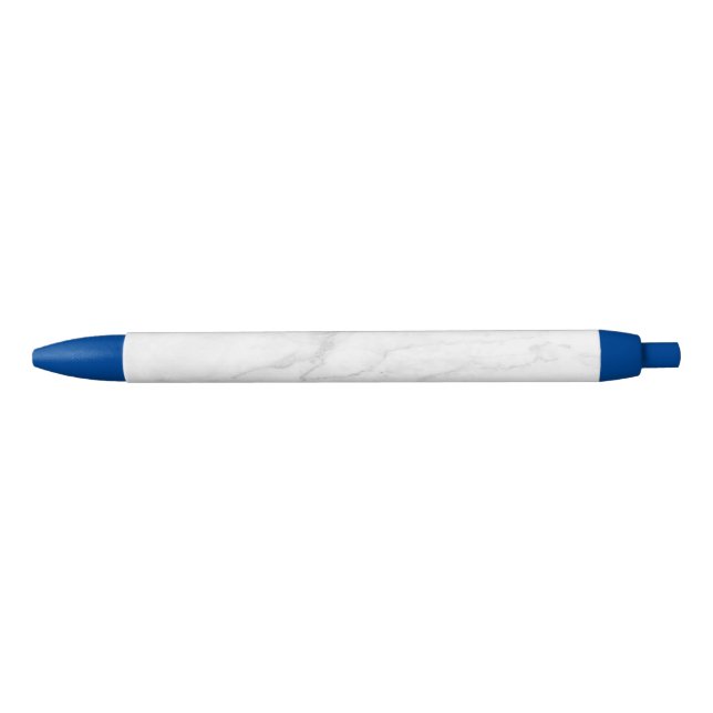 White Marble Black Ink Pen (Front)